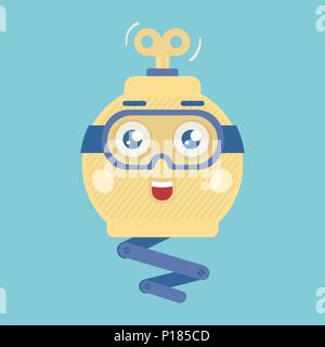 Caractère mécanique avec ressort Illustration de Vecteur