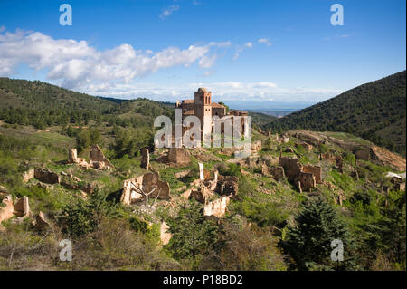 Village abandonné de Turruncun, près de Arnedo, La Rioja, Espagne. Banque D'Images