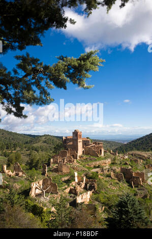 Village abandonné de Turruncun, près de Arnedo, La Rioja, Espagne. Banque D'Images