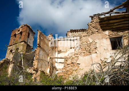 Village abandonné de Turruncun, près de Arnedo, La Rioja, Espagne. Banque D'Images