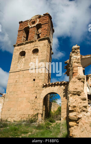 Village abandonné de Turruncun, près de Arnedo, La Rioja, Espagne. Banque D'Images