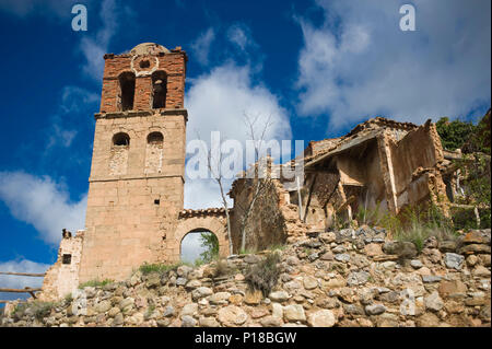 Village abandonné de Turruncun, près de Arnedo, La Rioja, Espagne. Banque D'Images