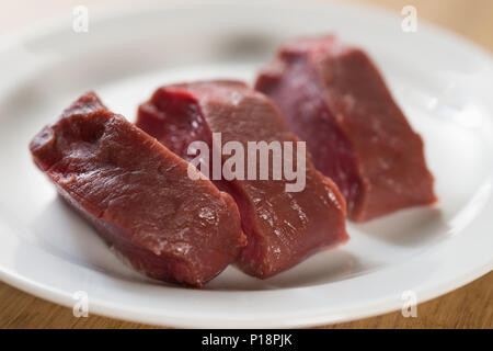 Les steaks de filet mignon on white plate Banque D'Images