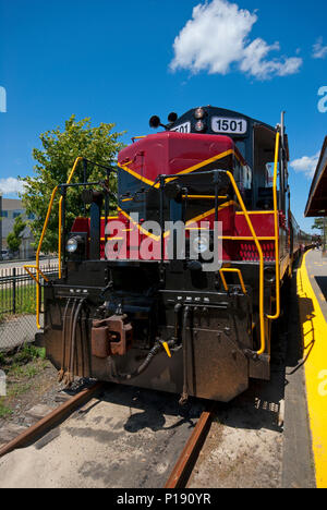 Locomotive du train touristique à Cape Cod Central Railroad, Hyannis, Comté de Barnstable, Cape Cod, Massachusetts, USA Banque D'Images