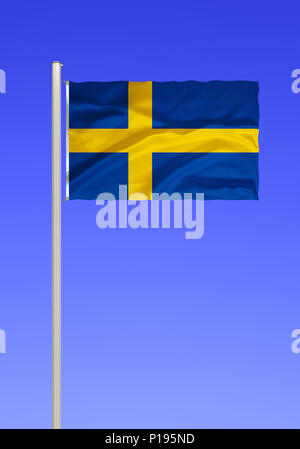 Pavillon de la Suède, Flagge von Schweden Banque D'Images