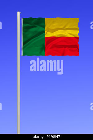 Pavillon du Bénin, Afrique, Afrique de l'Ouest, Bénin, Flagge von, Afrika, Westafrika, Banque D'Images