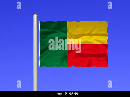 Pavillon du Bénin, Afrique, Afrique de l'Ouest, Bénin, Flagge von, Afrika, Westafrika, Banque D'Images