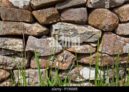 Mur en pierre sèche dans le Parc National des Brecon Beacons, Pays de Galles, Royaume-Uni Banque D'Images