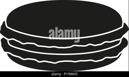 Silhouette macaron noir et blanc Illustration de Vecteur