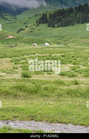 Moutainscape, province de Naryn, Kirghizistan Banque D'Images