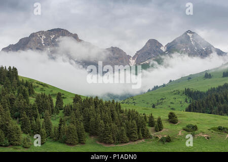 Moutainscape, province de Naryn, Kirghizistan Banque D'Images