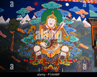 Droit de Padmasambhava aka Guru Rinpoché sur le mur de Taktsang Lakhang - 23-05-2011 Paro, Bhoutan Banque D'Images