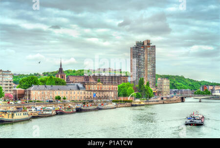 Avis de Liège, une ville sur les rives de la Meuse en Belgique Banque D'Images