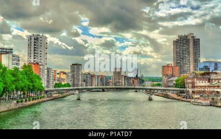 Avis de Liège, une ville sur les rives de la Meuse en Belgique Banque D'Images