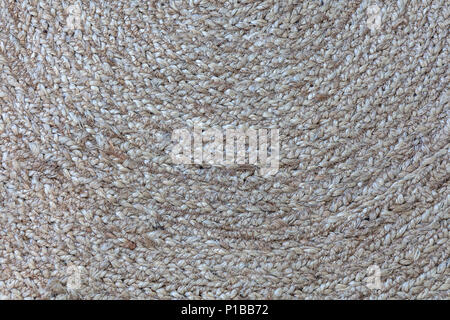 Tapis de jute spirale tressée texture background clos-up Banque D'Images