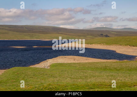 Faible niveau d'eau à réservoir vert vache, Upper Teesdale Banque D'Images