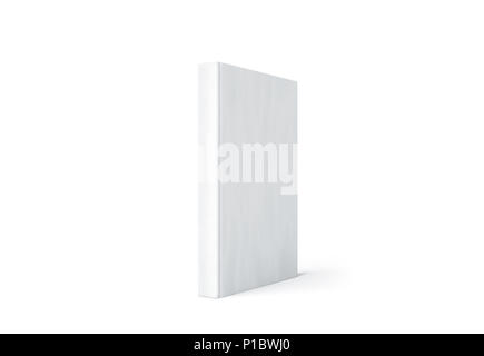 Blanc vierge de livre maquette stand rachis, rendu 3d. Ordinateur portable vide immersive. Modèle de marque de la librairie. Isolé des manuels scolaires Banque D'Images