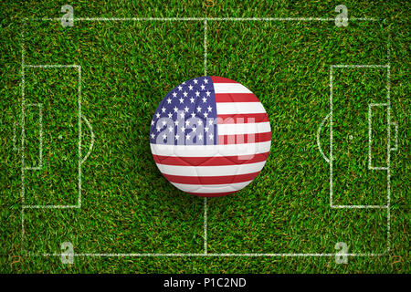 Image composite du football en couleurs de l'Amérique Banque D'Images
