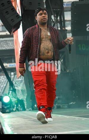 East Rutherford, NJ, USA. 10 Juin, 2018. Don Q sur scène pour Hot 97 Summer Jam 2018, Stade MetLife, complexe sportif de Meadowlands, East Rutherford, NJ 10 Juin, 2018. Crédit : Jason Mendez/Everett Collection/Alamy Live News Banque D'Images