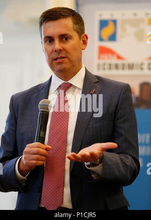 Detroit, Michigan, USA. 7 juin, 2018. DAVE RICKS, président-directeur général d'Eli Lilly & Company au Detroit Economic Club réunion, tenue à l'hôtel Westin Book Cadillac. Crédit : Jeff Kowalsky/ZUMA/Alamy Fil Live News Banque D'Images