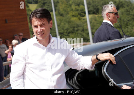 Giuseppe Conte Roma 11/06/2018. Il neo nominato Premier visita le zone colpite dal terremoto del 2016. Rome 11 juin. Le Premier ministre italien, visites des villages touchés par le tremblement de terre de 2016. Foto Samantha Insidefoto Zucchi Banque D'Images