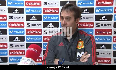 EL SELECCIONADOR NACIONAL DE FUTBOL, JULEN LOPETEGUI, en una entrevista PARA EUROPA PRESS JULEN LOPETEGUI ; 07/06/2018 12 juin, 2018. El seleccionador réelles de España, Julen Lopetegui, será el nuevo entrenador del Real Madrid tras el Mundial de Rusia Cordon Press 12 juin 2018 l'actuel entraîneur de l'Espagne, Julen Lopetegui, sera le nouvel entraîneur du Real Madrid après la Coupe du Monde en Russie Cordon Press 12 juin 2018 l'actuel entraîneur de l'Espagne, Julen Lopetegui, sera le nouvel entraîneur du Real Madrid après la Coupe du Monde en Russie Cordon Press Banque D'Images