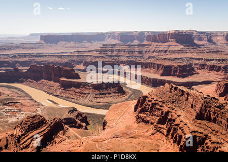 Vue paysage à Dead Horse Point dans Canyonlands National Park, en Utah. Banque D'Images