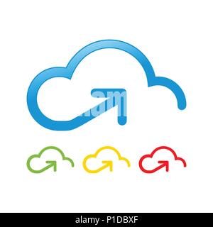 En amont du stockage Cloud Accès Envoyer Logo Design graphique symbole vecteur Illustration de Vecteur