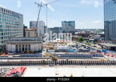 Les grands projets de construction sur Broad Street dans le centre-ville de Birmingham, dont le nouveau siège de la HSBC la banque de détail Banque D'Images