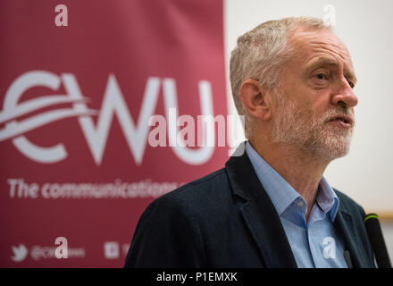 Écrou, Hamilton House, Mabledon Place, London, WC1H 9BD, 1er août 2016. Jeremy Corbyn est officiellement désigné par la Communication Workers Union (CWU Banque D'Images