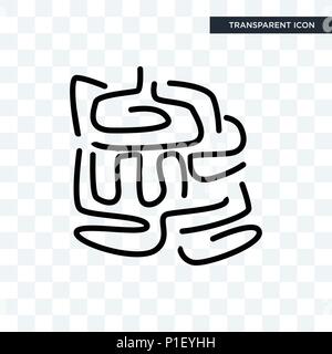 Petit intestin icône vecteur isolé sur fond transparent, le petit intestin concept logo Illustration de Vecteur