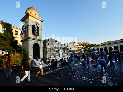 L'église de la Pantanassa à la place Monastiraki à Athènes, Grèce. Banque D'Images