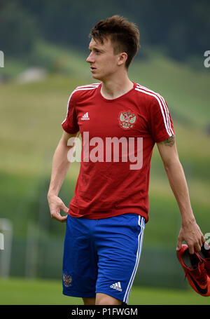 Neustift, Tyrol, Autriche - le 28 mai 2018. Joueur de football russe Alexandre Golovine au cours de camp d'entraînement à Neustift im Stubaital, Autriche. Banque D'Images