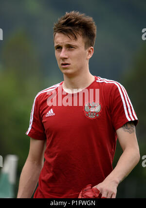 Neustift, Tyrol, Autriche - le 28 mai 2018. Joueur de football russe Alexandre Golovine au cours de camp d'entraînement à Neustift im Stubaital, Autriche. Banque D'Images