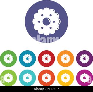 Biscuits icons set vector color Illustration de Vecteur