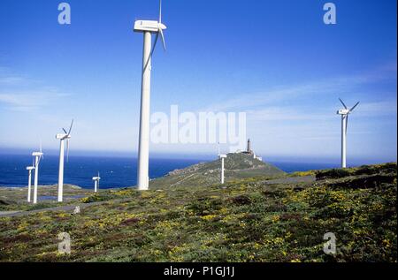 Espagne - Galicia - Rías Altas - A CORUÑA. Cabo Vilán, cerca de ?, Parque Eólico, Ría Camariñas, Costa de la Muerte, Rías Altas. Banque D'Images