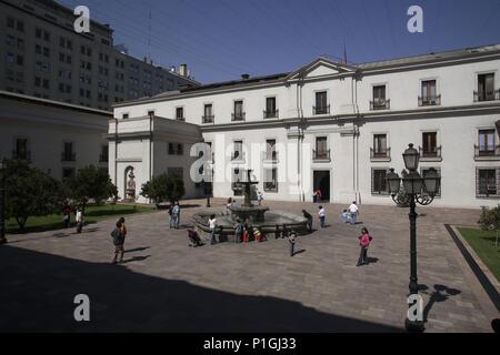 La Moneda (Palacio de Gobierno) ; patio (actuellement visitable). Banque D'Images