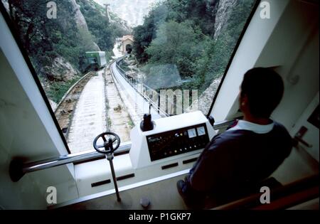 Bages : Montserrat, un funiculaire La Santa Cova. Banque D'Images