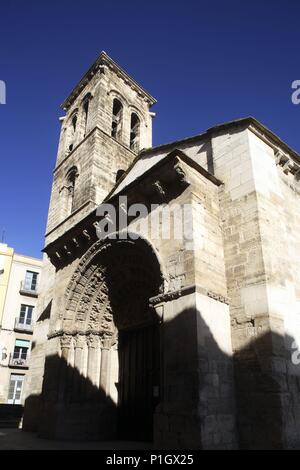 Espagne - Las Bardenas y Tudela (district) - NAVARRA. Tudela, Iglesia románica de Santa María Magdalena (siglo XII). Banque D'Images