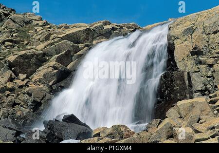 Barranco de los Ibons, vertiente sur del Valle de Eriste Posets ; ; ; Cascada Pirineo Central ; Le Parc Naturel de Posets-Maladeta. Banque D'Images