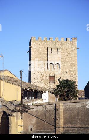 Espagne - Las Bardenas y Tudela (district) - NAVARRA. Cortés ; Palacio / Castillo de los Marqueses de Cortes. Banque D'Images