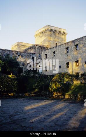 Espagne - Estrémadure - La Vera (district) - CACERES. Jarandilla de la Vera, Castillo, le Parador Nacional. Banque D'Images