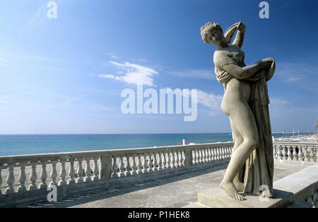 Baix Penedès : El Vendrell, Playa de Sant Salvador, la Villa Casals (vil la), Musée Pau Casals (Museu), música, jardines, esculturas. Banque D'Images