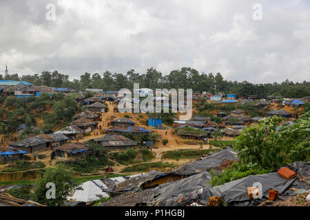 Camp de réfugiés de Kutupalong à Ukhiya à Cox's Bazar, Bangladesh Banque D'Images