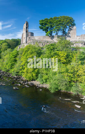 Barnard Castle, construit au 12ème siècle, situé au bord de la Rivière Tees dans Co., Durham au Royaume-Uni. Banque D'Images