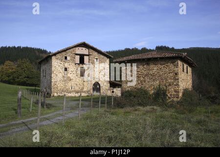 Espagne - PAYS BASQUE - Cantábrica (district) - ALAVA. Amurrio ; caserío / torre Mariaka (Siglo XV). Banque D'Images