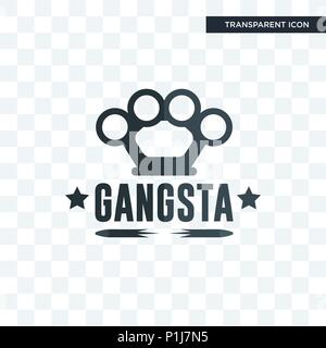 Icône vecteur gangsta isolé sur fond transparent, concept logo gangsta Illustration de Vecteur