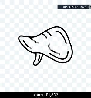 Icône vecteur de foie humain isolé sur fond transparent, le foie humain concept logo Illustration de Vecteur