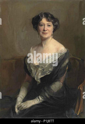 László FüLöp Elek - Portrait de Mme Lockett Agnew assis dans une robe de soirée noir Banque D'Images