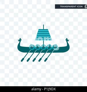 Bateau Viking icône vecteur isolé sur fond transparent, Viking Ship concept logo Illustration de Vecteur